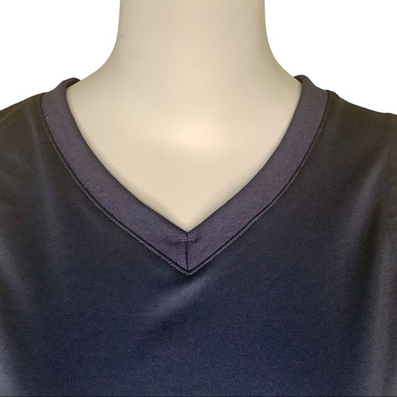 NIKE Vintage Athletic Tennis Tank Dress Coverup Navy With White Stripe V-Neck - Picture 4 of 12